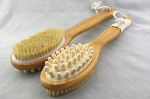 Natural Bristles Shower Brush With Long Handle