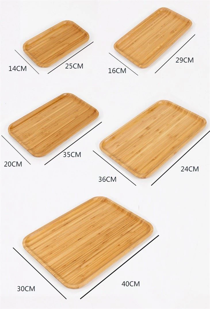 Wooden Bamboo Plates Food Serving Tray