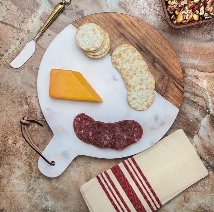 Customised Wood Chopping Board Round Marble Wooden Cutting Cheese Board