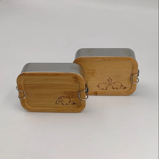 Stainless Steel Bento Lunch Box With Bamboo Lid